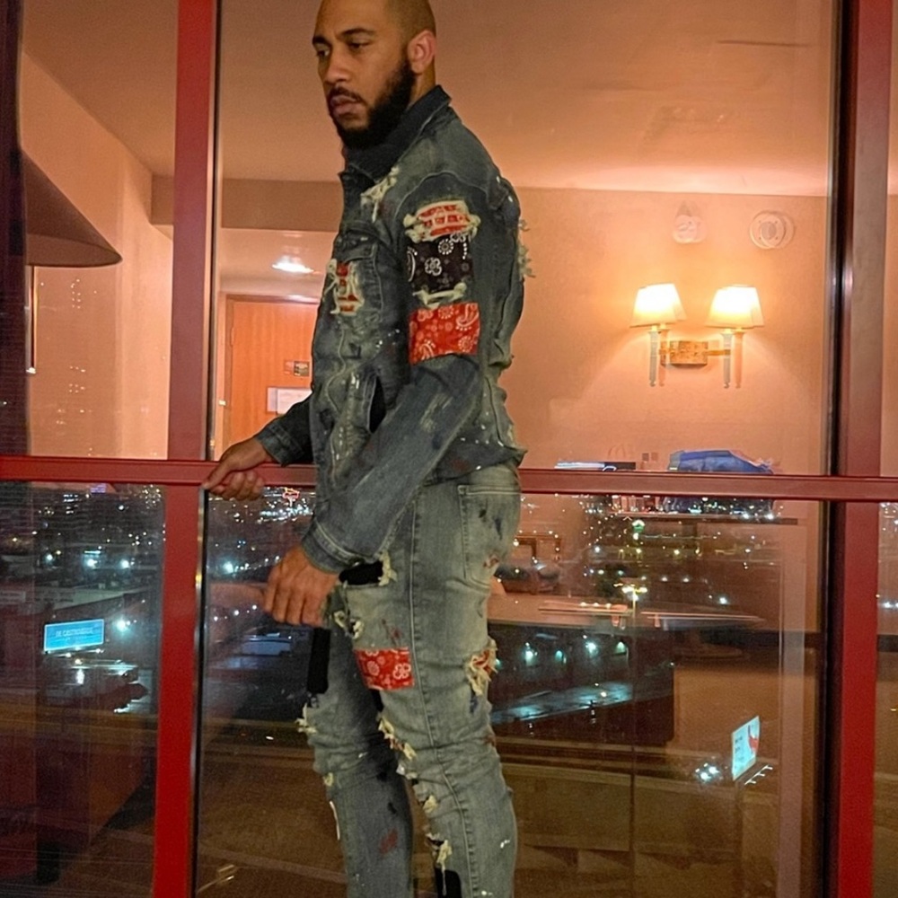 🔥SALE🔥Bandanna patchwork jacket - Picture 4 of 7
